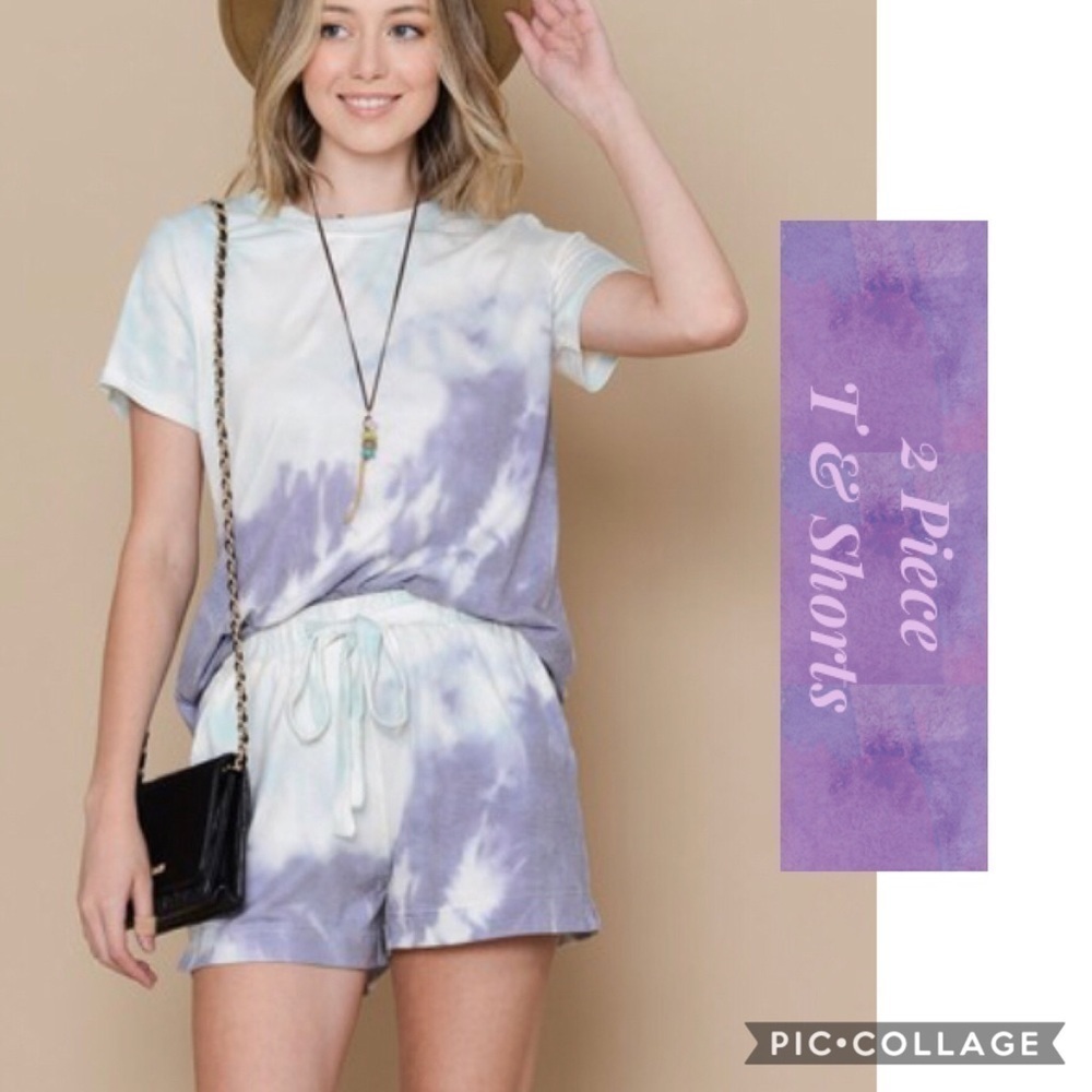 2 Piece Tie Dyed Shorts & T